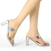 Allegra K Women's Colorful Straps Clear Heels Chunky Heel Clear Sandals -Style Haven Shop GUEST e6c5e2f4 fdcc 4017 b166 67e76abdb9ce
