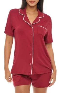 Womens Soft Knit Jersey Pajamas Lounge Set, Short Sleeve Top And Shorts With Pockets 19 Womens Soft Knit Jersey Pajamas Lounge Set, Short Sleeve Top And Shorts With Pockets -Style Haven Shop GUEST e6dcb3b4 8a6b 43ad ab93 61468de72940