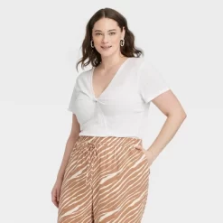 Women's Short Sleeve V-Neck Linen T-Shirt - A New Day™ -Style Haven Shop GUEST e8bd405a dc5e 4712 b040 ed7311742a78