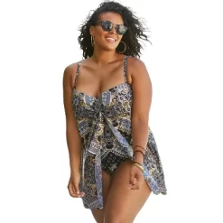 Swim 365 Women’s Plus Size Mesh-Draped Swimsuit -Style Haven Shop GUEST ea1e688a dddd 4990 a962 a586fe74def9