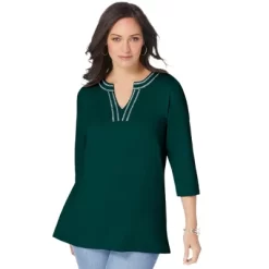 Jessica London Women’s Plus Size Notch Neck Tunic -Style Haven Shop GUEST eb1046a7 2558 44e9 bd67 82f6acfebe57