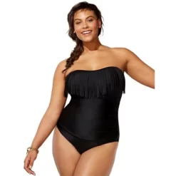 Swimsuits For All Women’s Plus Size Fringe Bandeau One Piece Swimsuit -Style Haven Shop GUEST ebc267db cae4 4abd 9951 68894a04c436