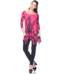 Women's Scoop Neck Printed Yanette Tunic Top - White Mark -Style Haven Shop GUEST ec6d7b19 b604 4023 b010 00f5eef12e47