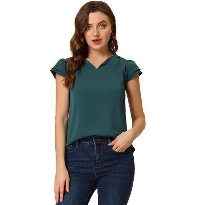 Allegra K Women's Work Business Casual Plain Cap Sleeve Blouse 16 Allegra K Women's Work Business Casual Plain Cap Sleeve Blouse - Image 14