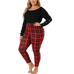 Agnes Orinda Women's Plus Size Check Leggings Stretch Festive Glen Plaid Skinny Pants -Style Haven Shop GUEST efc75143 d883 409a bfb2 97666cc03ce5