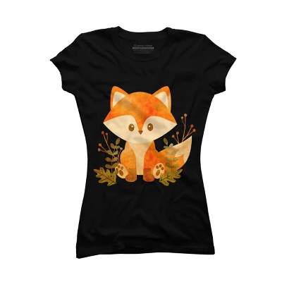 Junior's Design By Humans Cute Baby Fox By Stellaandgrace T-Shirt 4 Junior's Design By Humans Cute Baby Fox By Stellaandgrace T-Shirt - Image 2