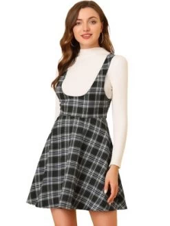 Allegra K Women's Pinafore Overall Tartan Checks Braces A-line Suspender Skirt -Style Haven Shop GUEST f563a9ab 3000 4174 b726 6ecfdef3ff8c