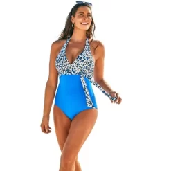 Swimsuits For All Women’s Plus Size Faux Wrap Halter One Piece Swimsuit -Style Haven Shop GUEST f5678576 b41c 4625 af0f 553faf5b20f7
