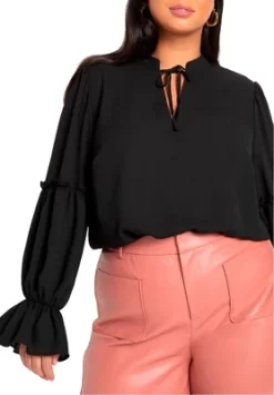 ELOQUII Women’s Plus Size Ruffle Detail Blouse With Ties 11 ELOQUII Women’s Plus Size Ruffle Detail Blouse With Ties -Style Haven Shop GUEST f62c9ae8 9fec 4ff0 9c40 f9b635e26b4d