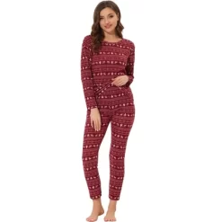 Cheibear Womens Sleepwear Pajama Long Sleeve Winter Nightwear Christmas Pj Elk Lounge Set -Style Haven Shop GUEST f63b57b3 dea9 4517 8d7a 5095423fa3f5