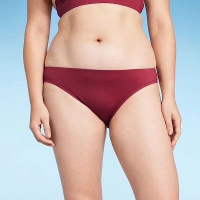 Women's Medium Coverage Hipster Bikini Bottom - Shade & Shore™ Burgundy 5 Women's Medium Coverage Hipster Bikini Bottom - Shade & Shore™ Burgundy - Image 3