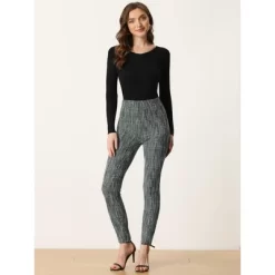 Allegra K Tweed Pants For Women's High Waist Casual Plaid Tartan Leggings Long Trousers -Style Haven Shop GUEST f6aea406 d642 4fe2 aa18 78a64d57e3d7