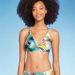 Women's Braided Strap Triangle Longline Bikini Top - Shade & Shore™ Multi Tropical Print -Style Haven Shop GUEST f71ea340 8ad3 4207 b0df f4c66ceaa9f8