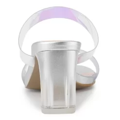 Allegra K Women's Colorful Straps Clear Heels Chunky Heel Clear Sandals -Style Haven Shop GUEST f7408582 9727 4765 81af 41737e2eebef