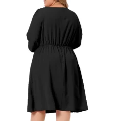 Agnes Orinda Women's Plus Size Midi Long Sleeve Sweetheart Bow Tie Swing Ruffle Babydoll Swiss Dots Boho Dress -Style Haven Shop GUEST fbe7d0d9 e197 4ee3 9011 c7fd413a56e0