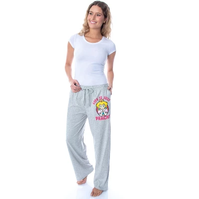 Nintendo Women's Super Mario Princess Peach Life Is Peachy Comfy Pajama Pants 3 Nintendo Women's Super Mario Princess Peach Life Is Peachy Comfy Pajama Pants